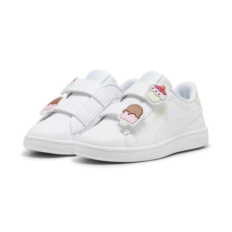 Dívčí tenisky Smash 3.0 Badges PUMA White Green Illusion