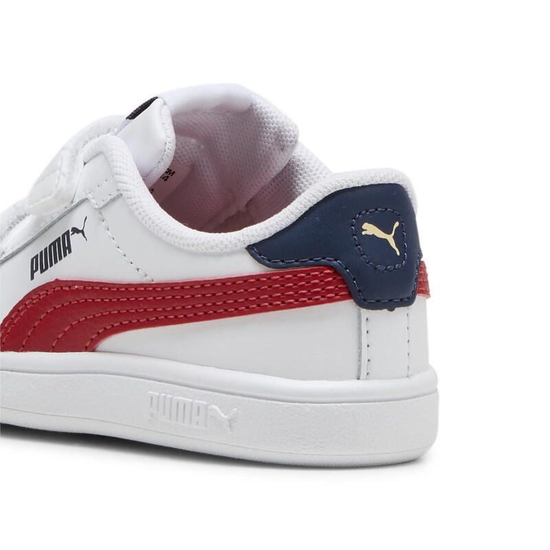 Baskets Smash 3.0 Leather V Bébé PUMA White Club Red Navy Blue