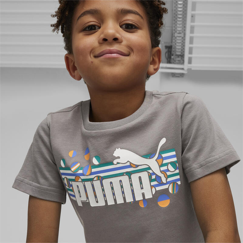 T-shirt ESS+ SUMMER CAMP per bambini PUMA Cast Iron Gray