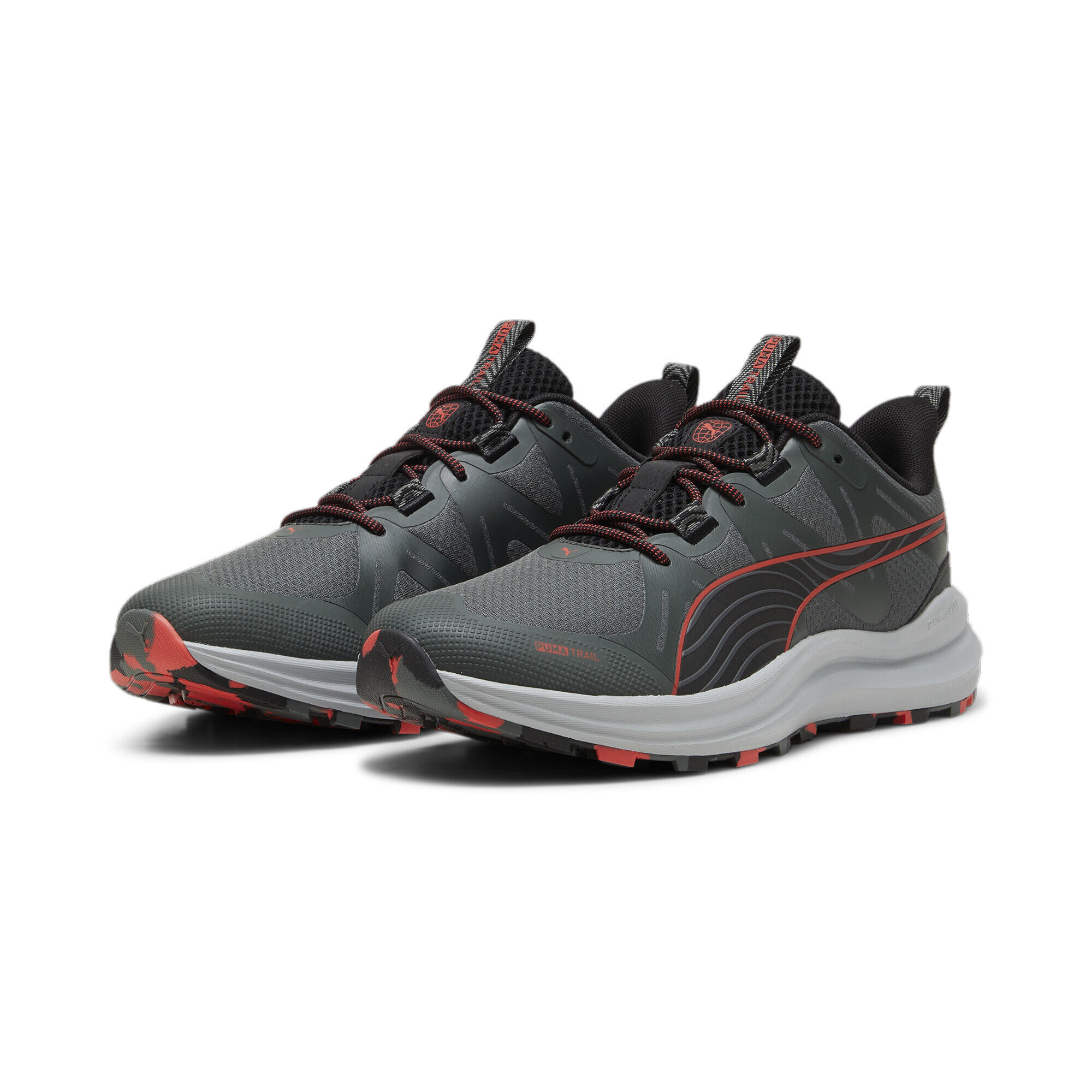 Chaussures de trail Reflect Lite trail PUMA Mineral Gray Black Active Red 1/6