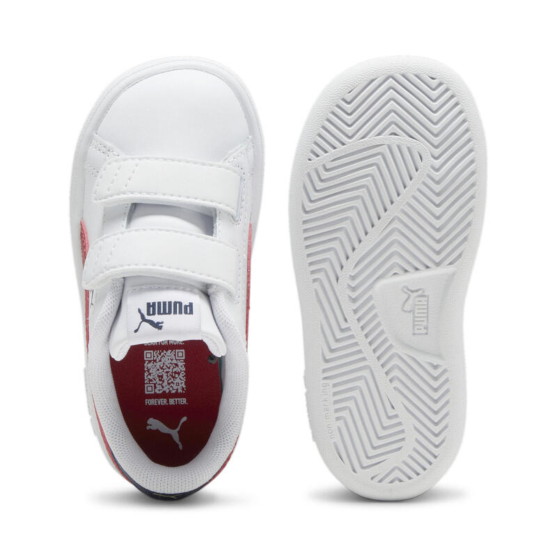 Smash 3.0 leren V sneakers voor baby’s PUMA White Club Red Navy Blue