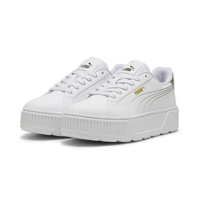 Karmen metallic shine sneakers voor dames puma white silver gold metallic