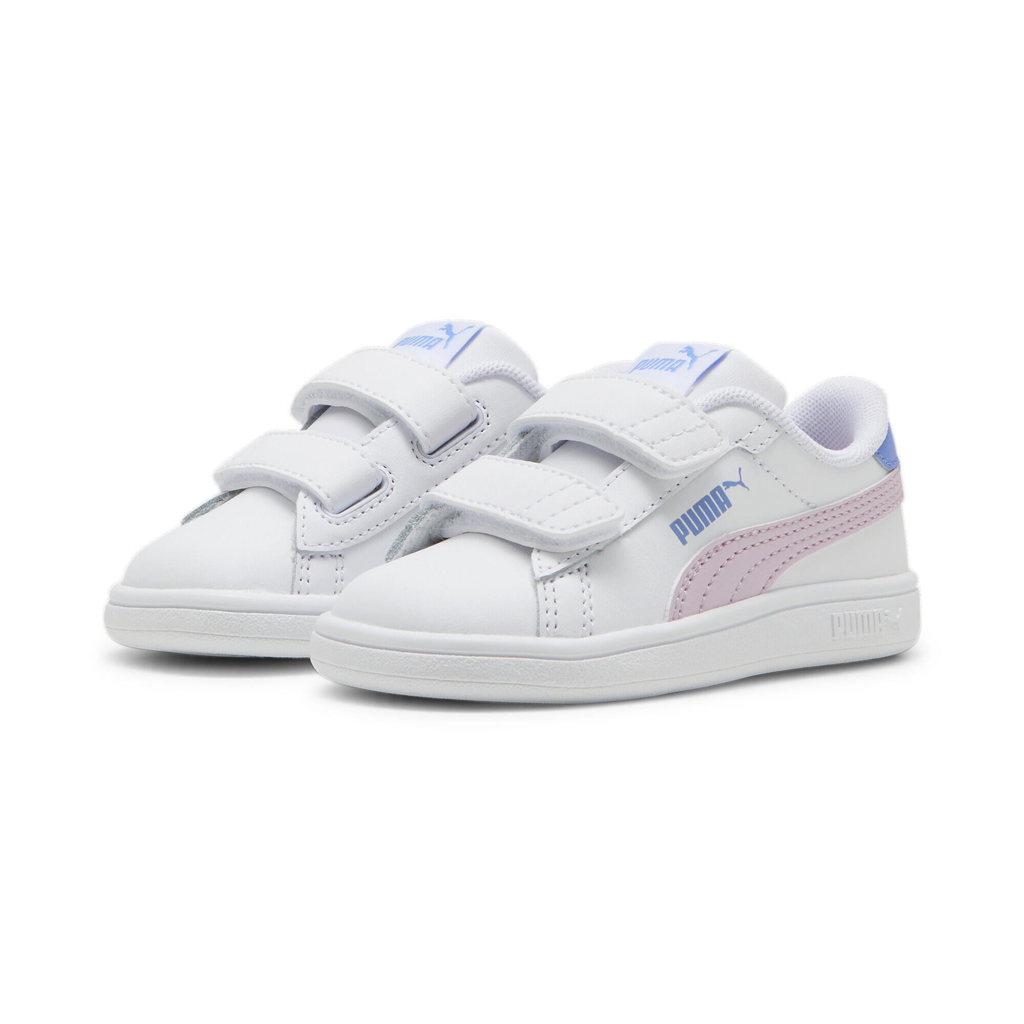 Smash 3.0 Leather V Sneakers Kinder PUMA White Grape Mist Blue Skies Purple 2/7