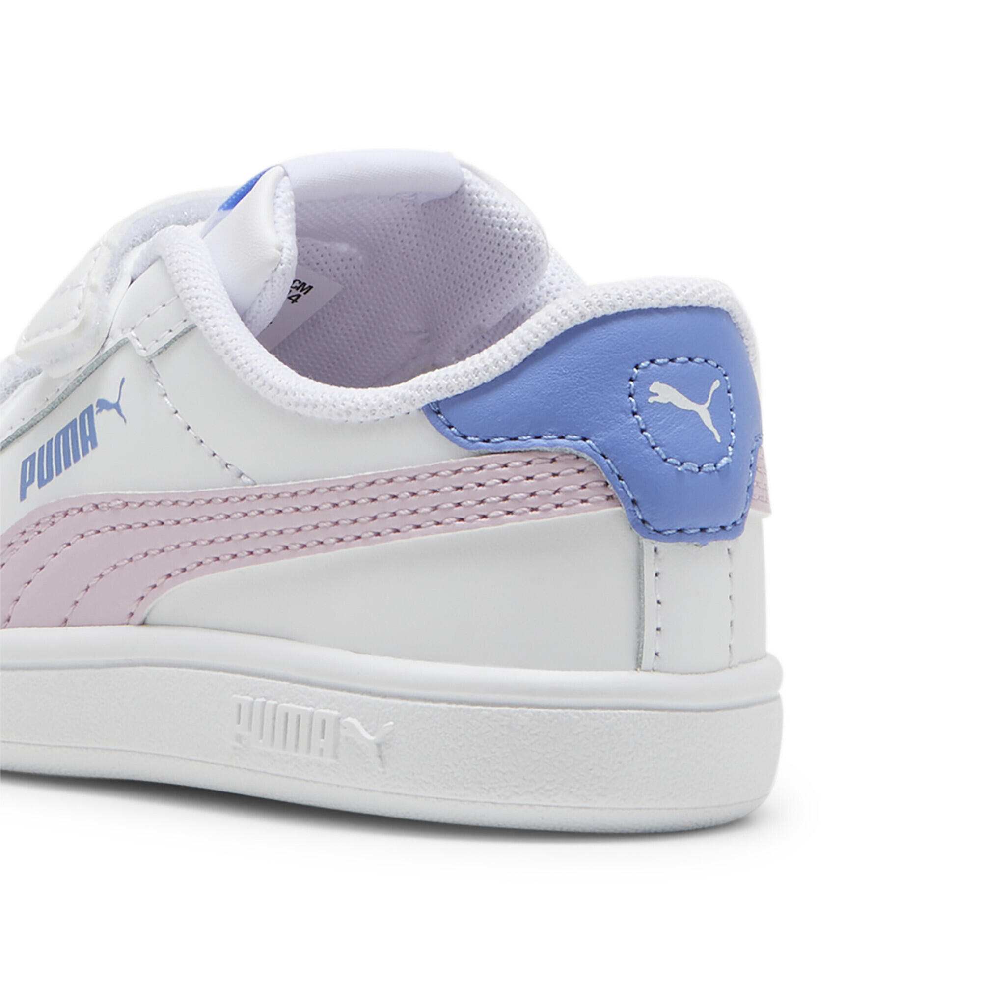 Smash 3.0 Leather V Sneakers Kinder PUMA White Grape Mist Blue Skies Purple 4/7