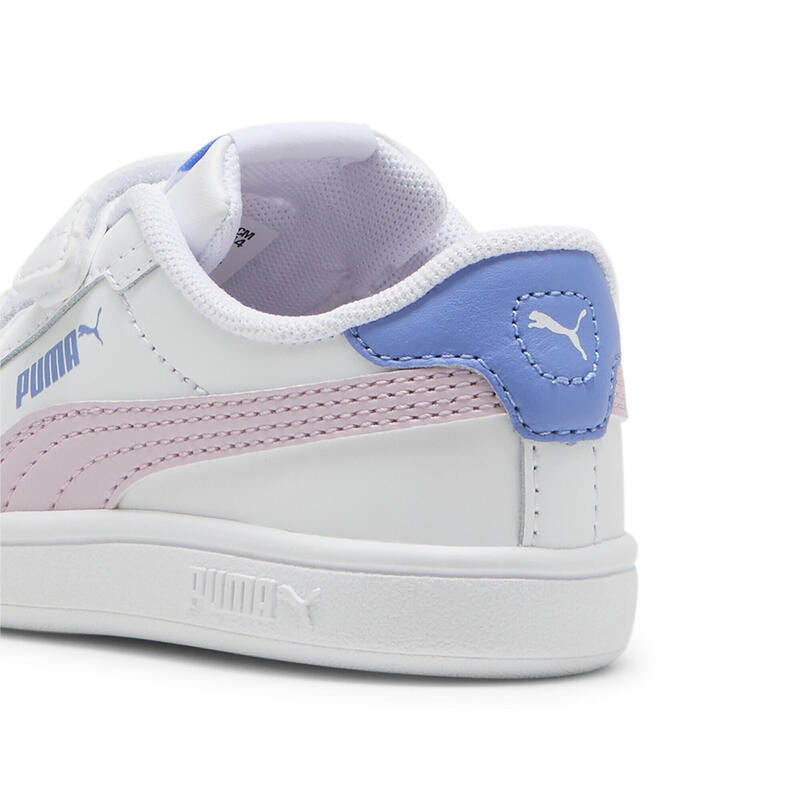 Smash 3.0 leren V sneakers voor baby’s PUMA White Grape Mist Blue Skies Purple