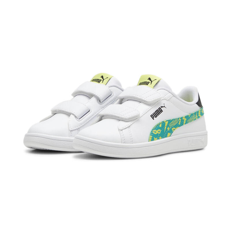 Tenis Niños PUMA Smash 3.0 Masked Hero PUMA White Sparkling Green Lime Sheen