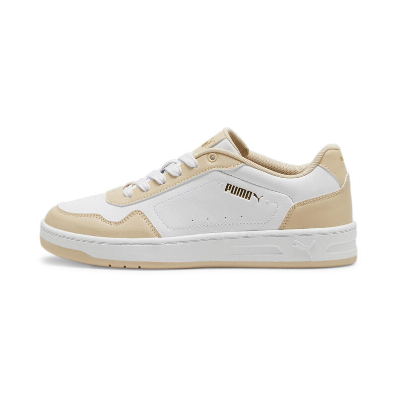 Court Classy Sneakers Damen PUMA White Cashew Gold Beige