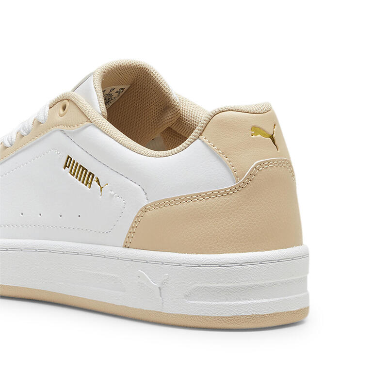 Court Classy Sneakers Damen PUMA White Cashew Gold Beige