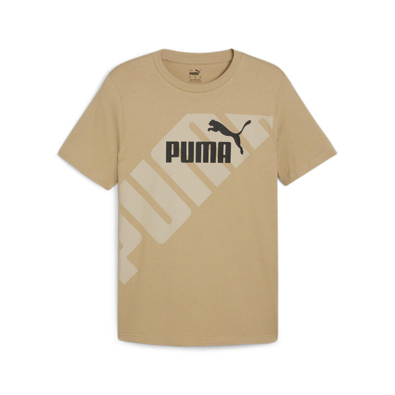 PUMA POWER T-shirt met print voor heren PUMA Prairie Tan Beige