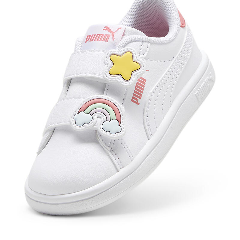 Chaussures à scratch PUMA Smash 3.0 Badges Bébé PUMA White Passionfruit Pink