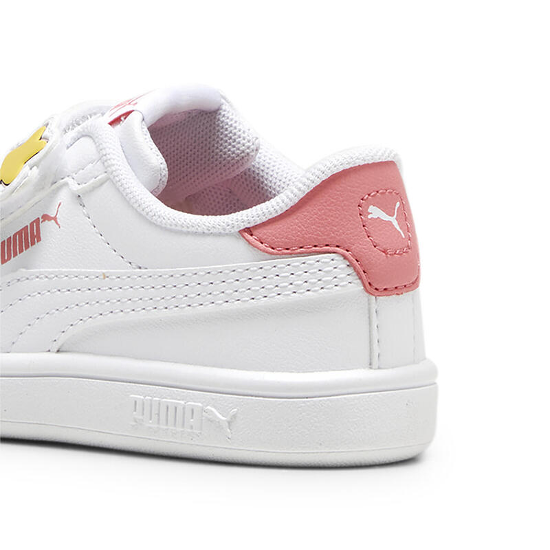 Sneakers PUMA Smash 3.0 Badges per bambini PUMA White Passionfruit Pink