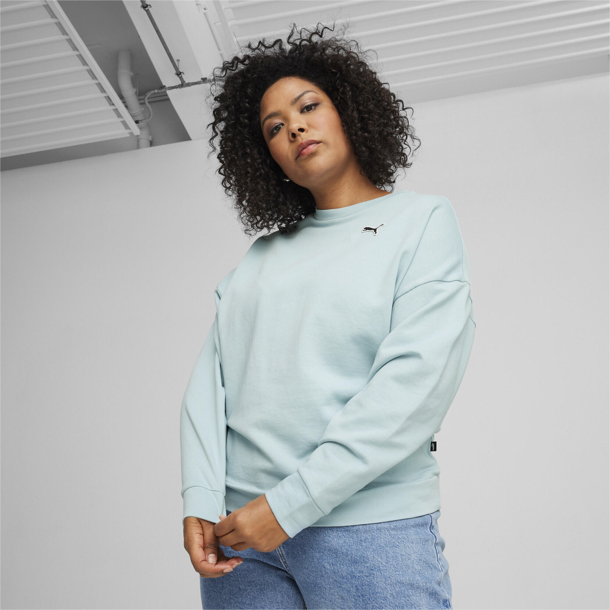 Sweat BETTER ESSENTIALS Femme PUMA Turquoise Surf Blue 3/6