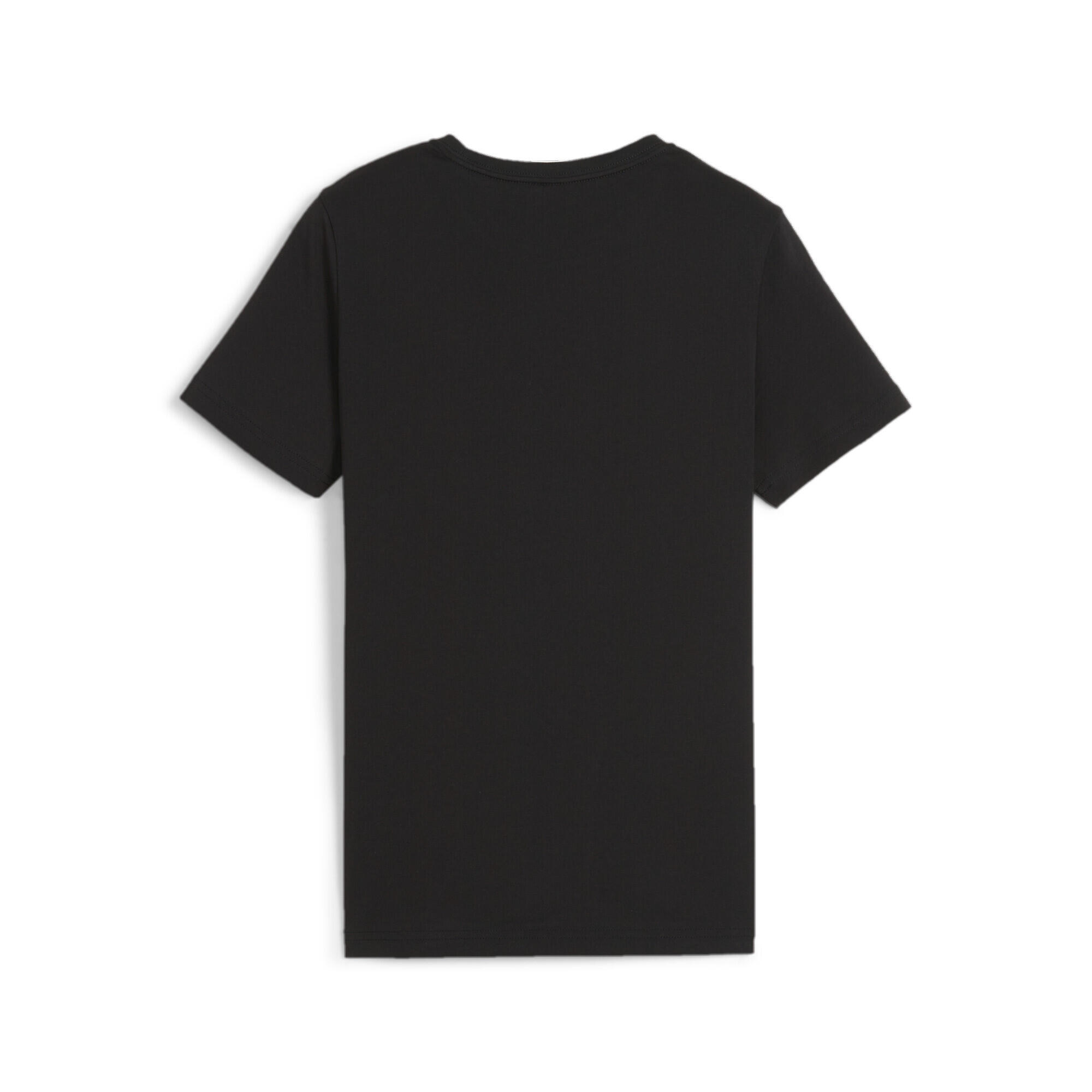 Camiseta Essentials+ Logo bicolor Niño PUMA Black Lime Sheen Green 5/5