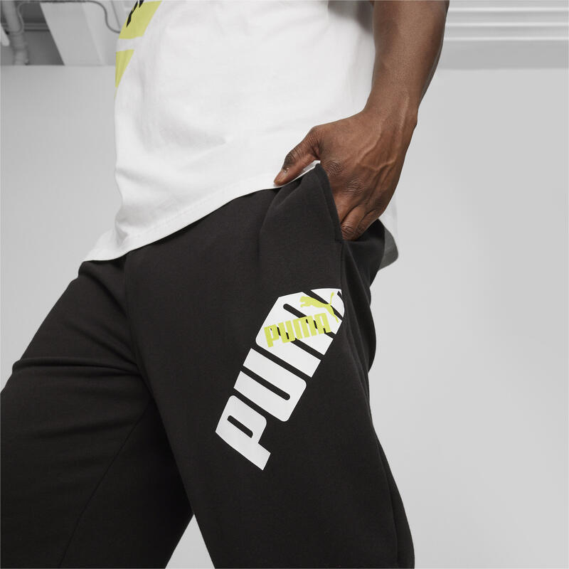 Pantaloni da corsa PUMA POWER PUMA Black Lime Sheen Green