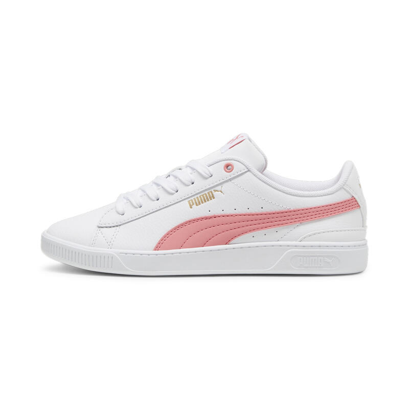 Vikky V3 Leder-Sneakers Damen PUMA White Passionfruit Gold Pink