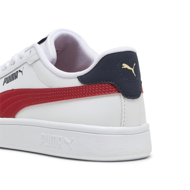 Smash 3.0 leren sneakers voor jongeren PUMA White Club Red Navy Blue