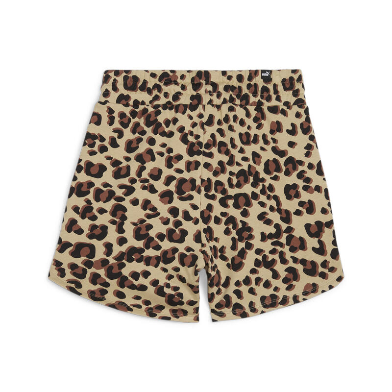 ESS+ ANIMAL short met print voor dames PUMA Prairie Tan Beige