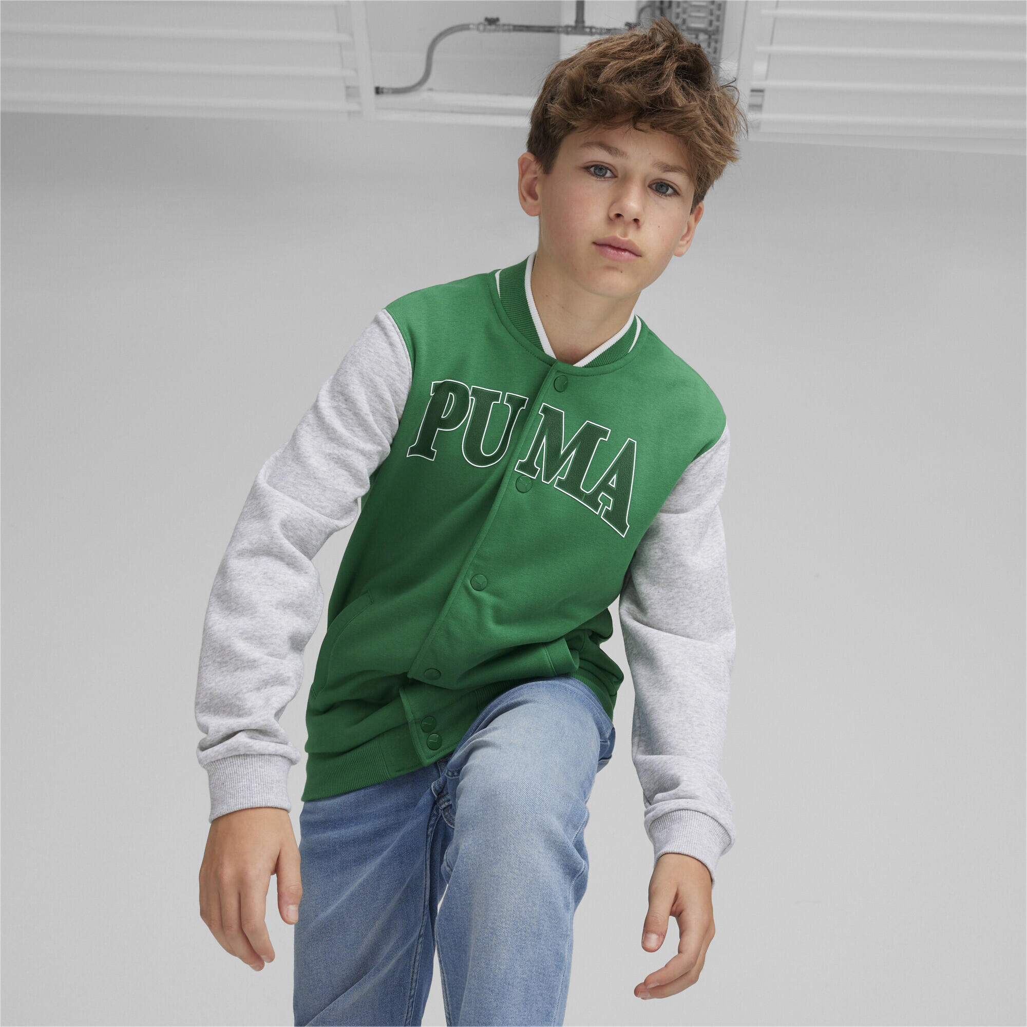 Giacca bomber PUMA SQUAD per ragazzi PUMA Archive Green 2/5