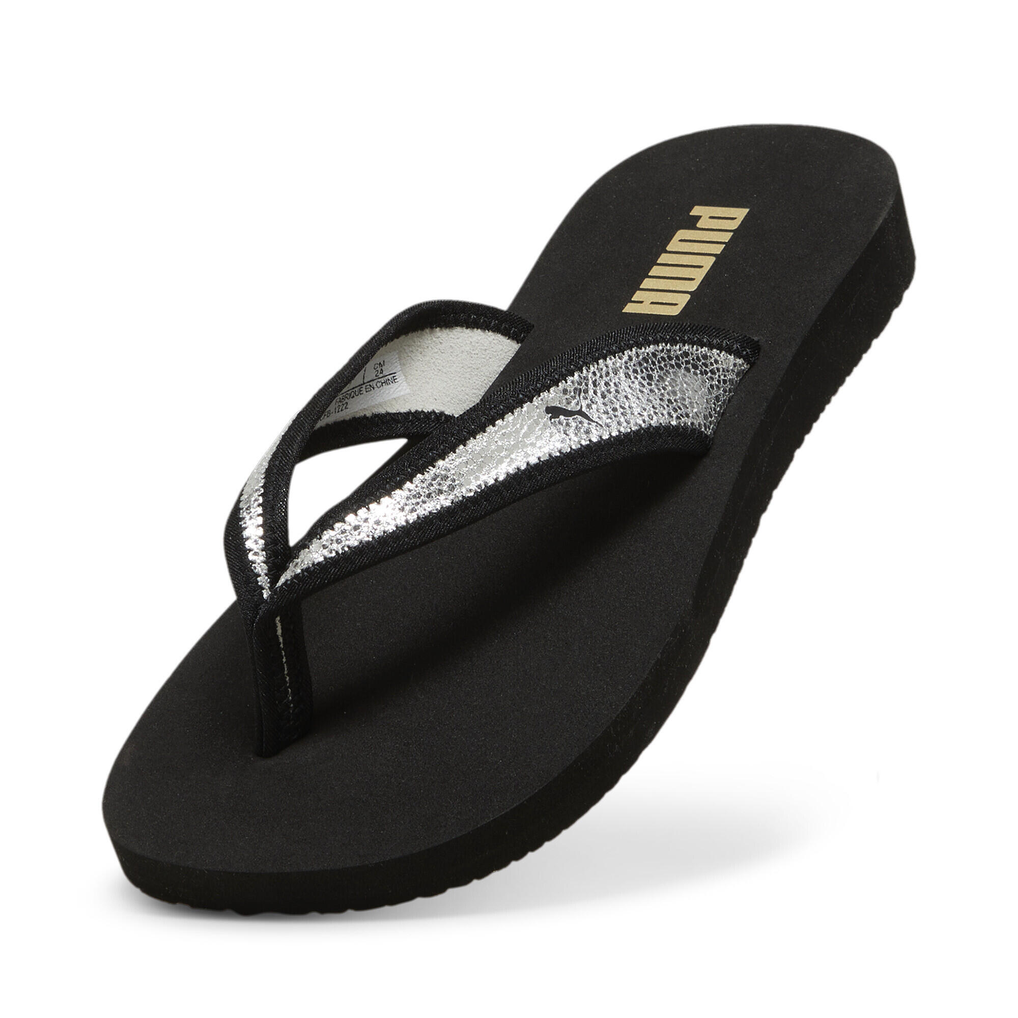 Claquettes Sandy Flip Femme PUMA Black Silver Metallic 6/7