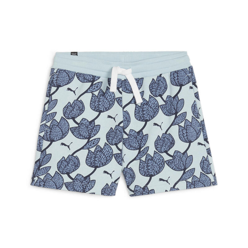 Shorts ESS+ BLOSSOM da bambina PUMA Turquoise Surf Blue