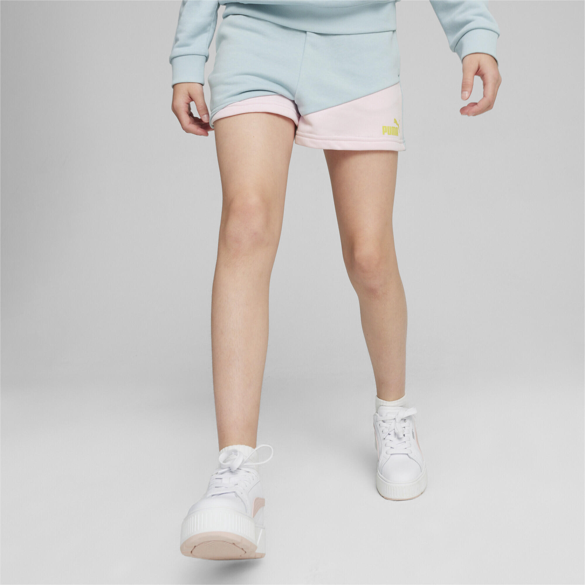 Shorts PUMA POWER a blocchi di colore per ragazzi PUMA Turquoise Surf Blue 2/7