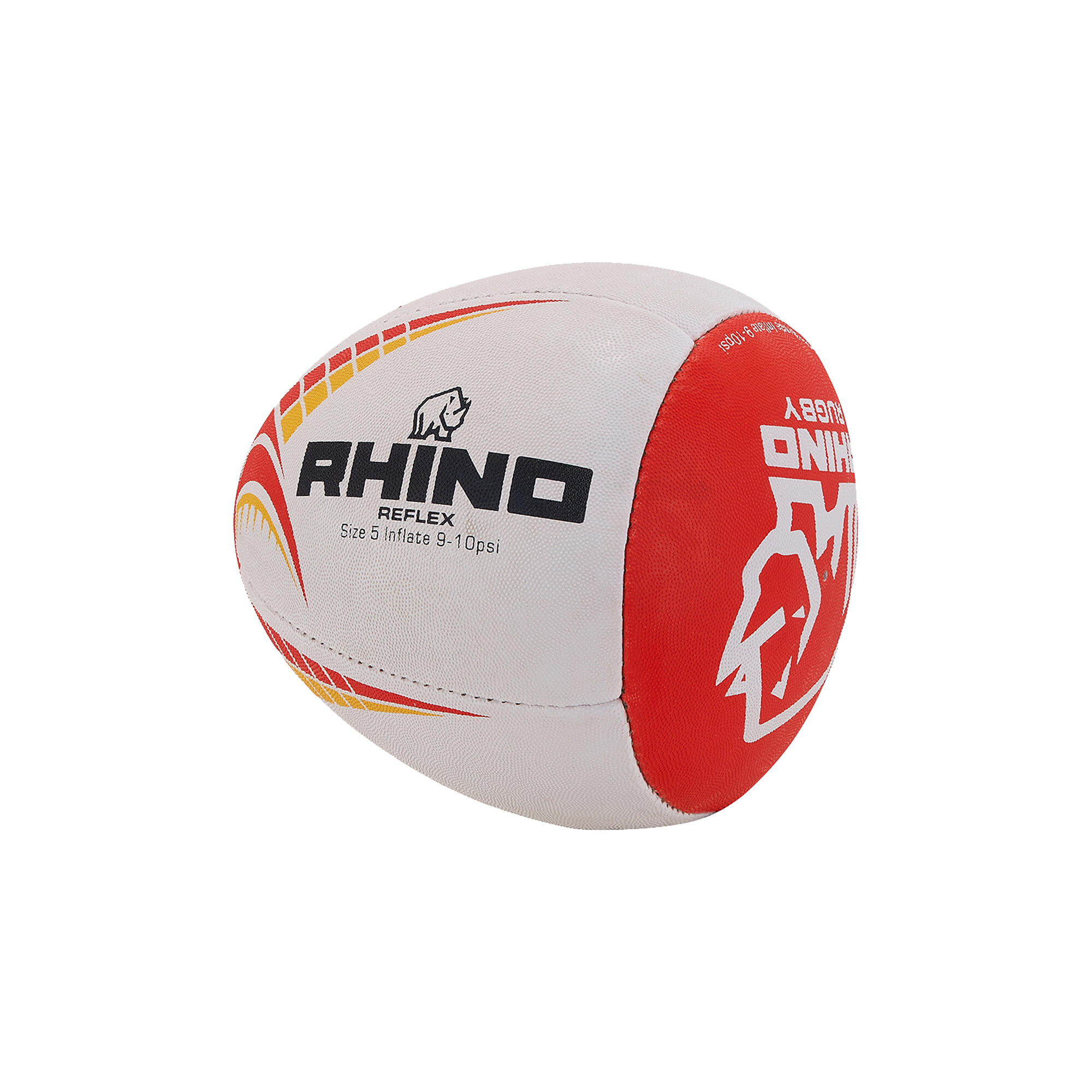 Palla Da Rugby Per Allenamento Rhino Reflex Bianco Rosso Taglia Unica 3/3