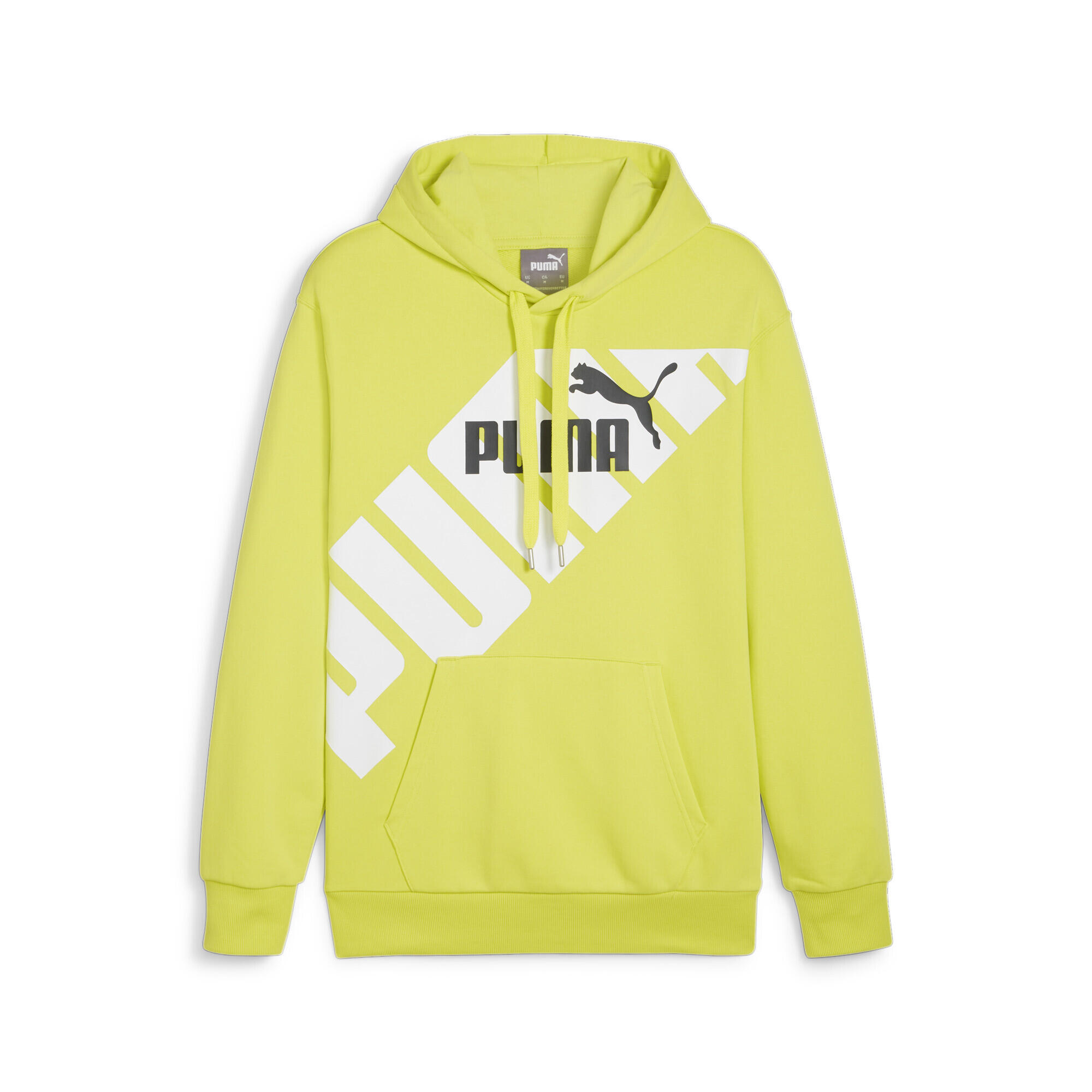 PUMA Felpa con cappuccio grafica PUMA POWER da uomo PUMA Lime Sheen Green