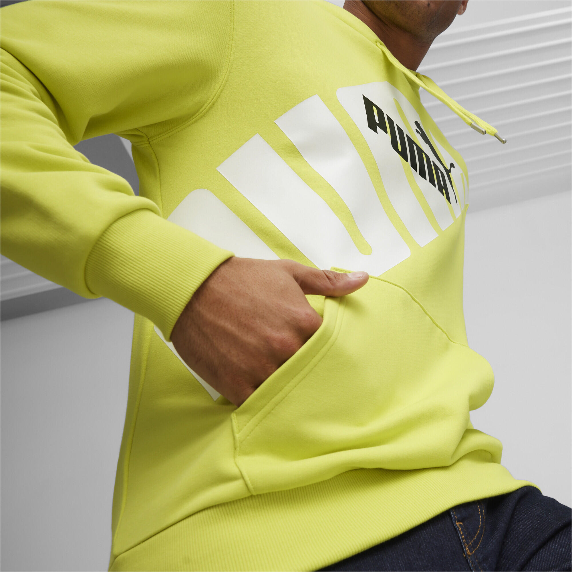 Sudadera con capucha estampada PUMA POWER Hombre PUMA Lime Sheen Green 5/6