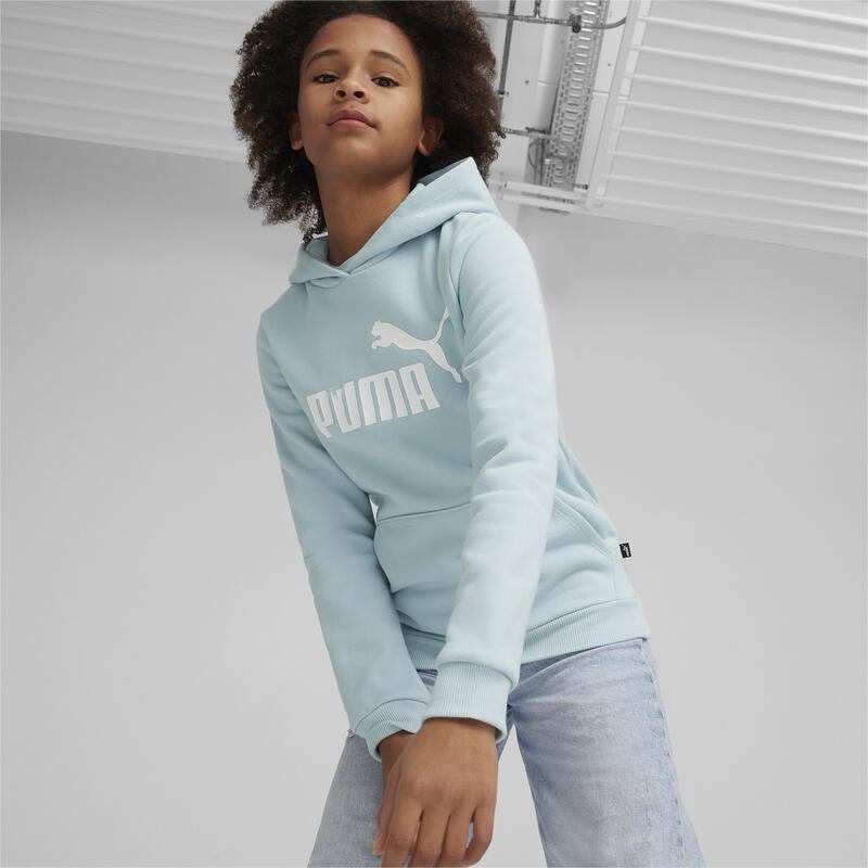 Felpa con cappuccio Essentials Logo da ragazzo PUMA Turquoise Surf Blue