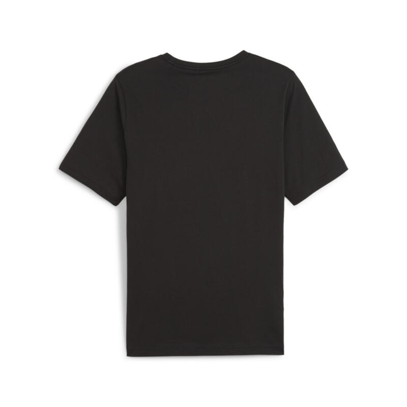Essentials+ T-shirt met 2-kleuren-logo heren PUMA Black Lime Sheen Green