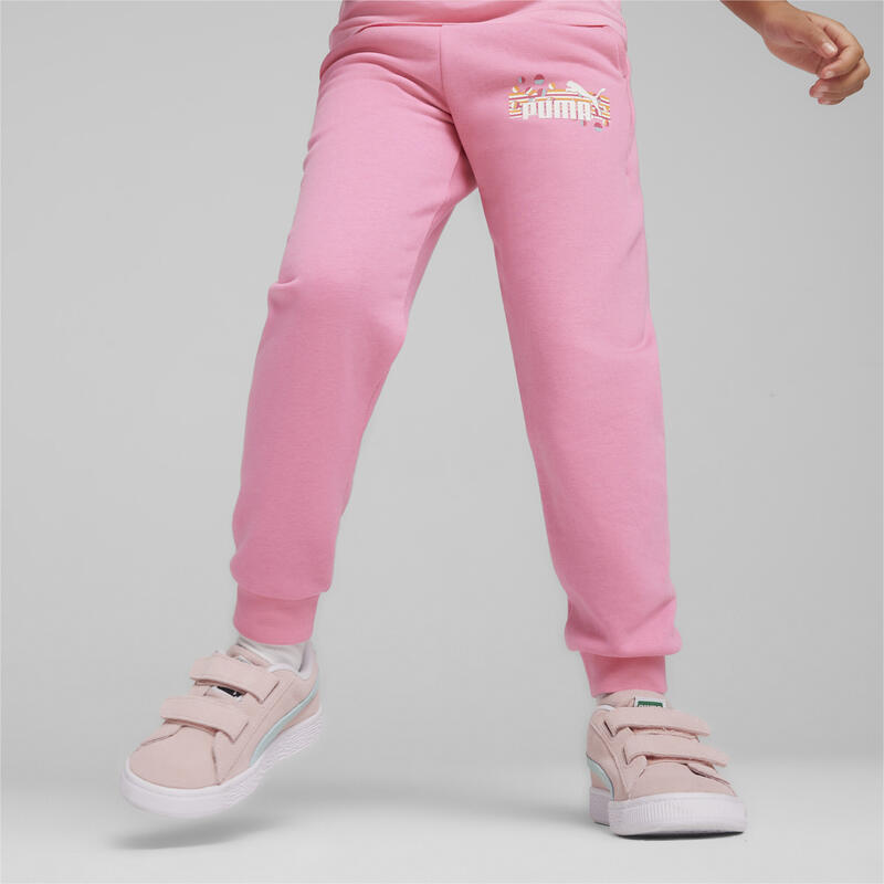 Pantaloni della tuta ESS+ SUMMER CAMP per bambini PUMA Fast Pink