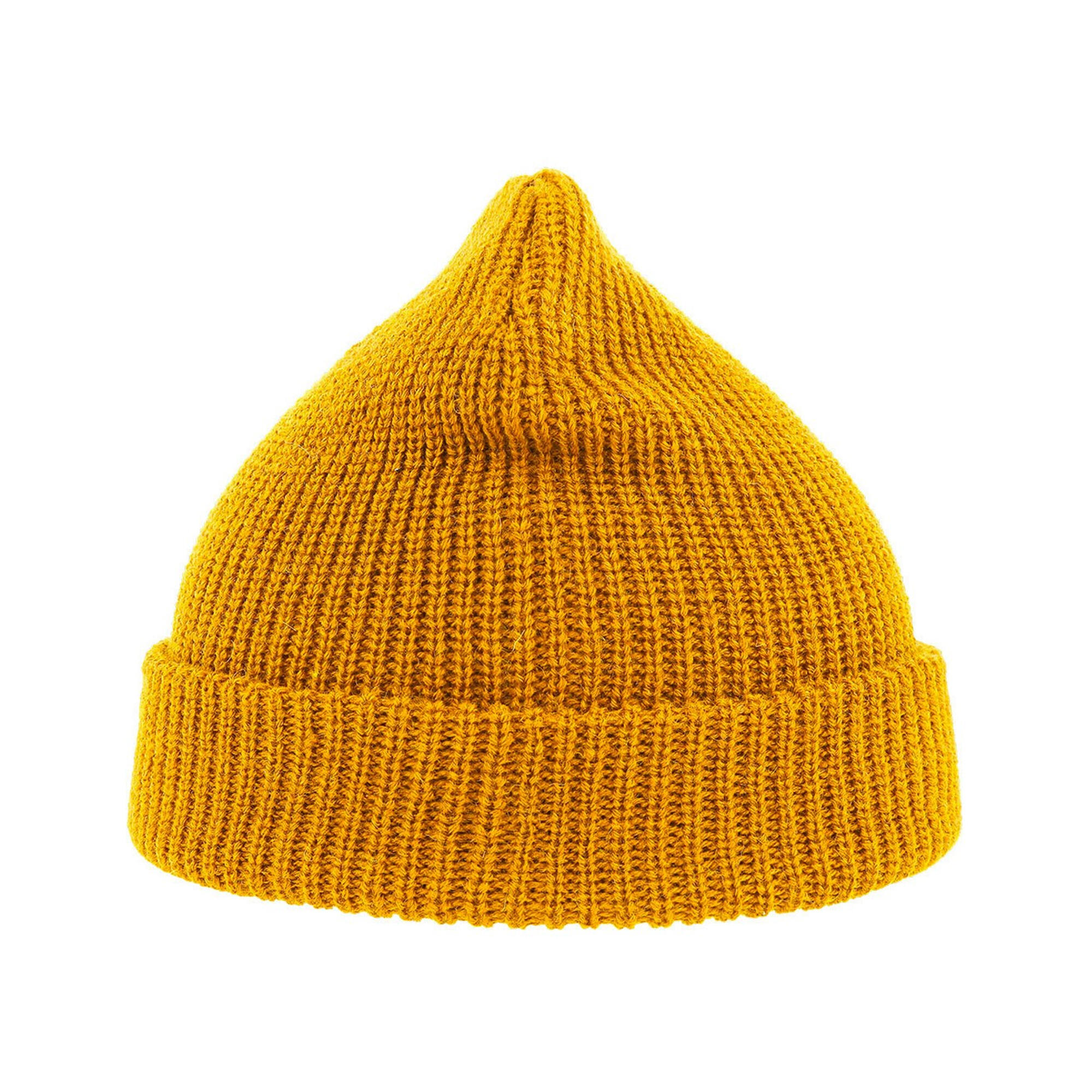 Woolly Wool Blend Beanie (Yellow) 3/3