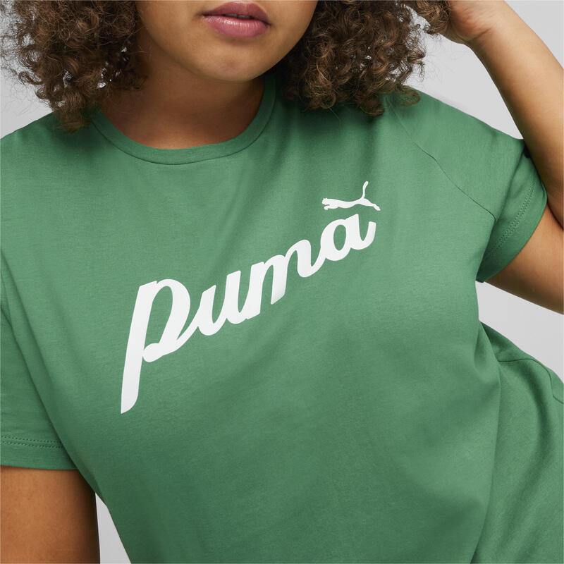 Camiseta ESS+ Script Mujer PUMA Archive Green