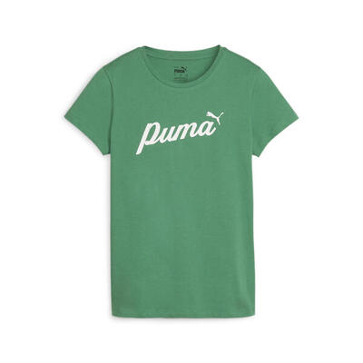 Ess+ script t-shirt voor dames puma archive green