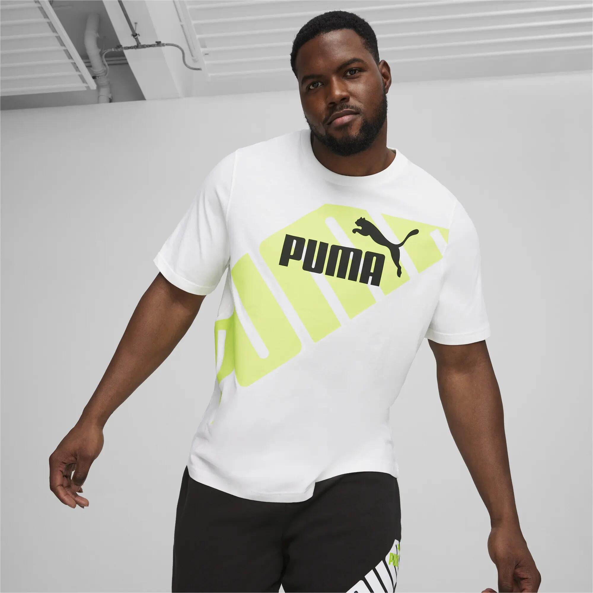 Camiseta estampada PUMA POWER Hombre PUMA White Lime Sheen Green 3/7