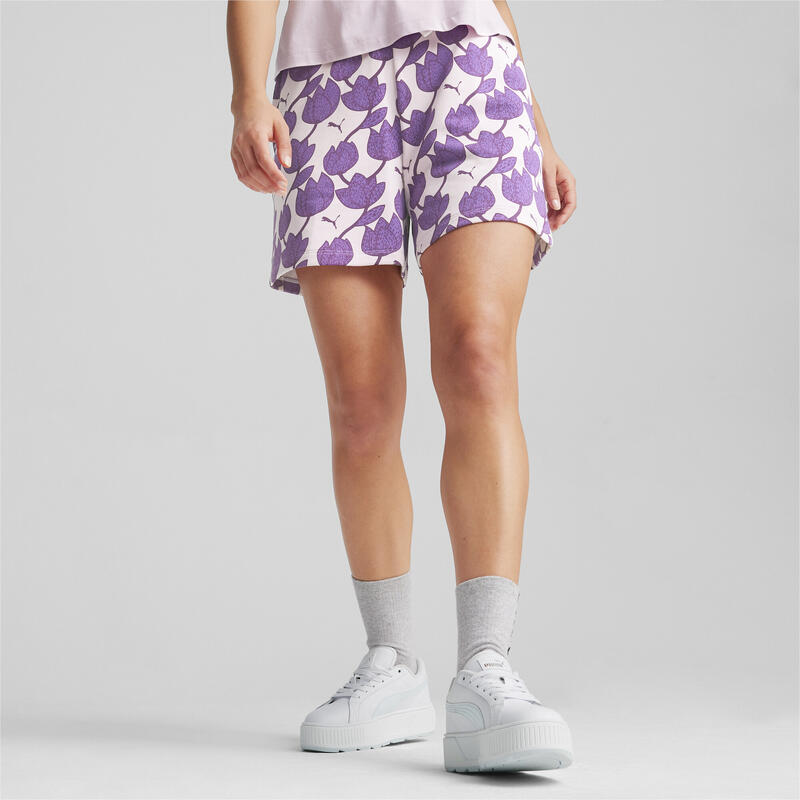 BLOSSOM short met bloemenprint voor dames PUMA Grape Mist Purple