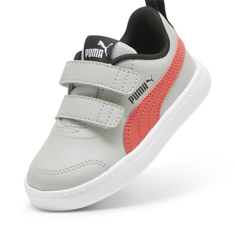 Courtflex V2 Sneakers Kinder PUMA Cool Light Gray Active Red