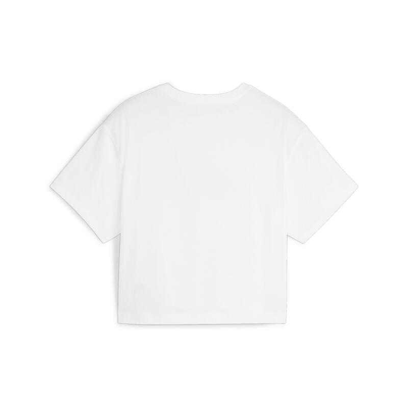 Camiseta Niño Girls Logo Cropped PUMA White Print