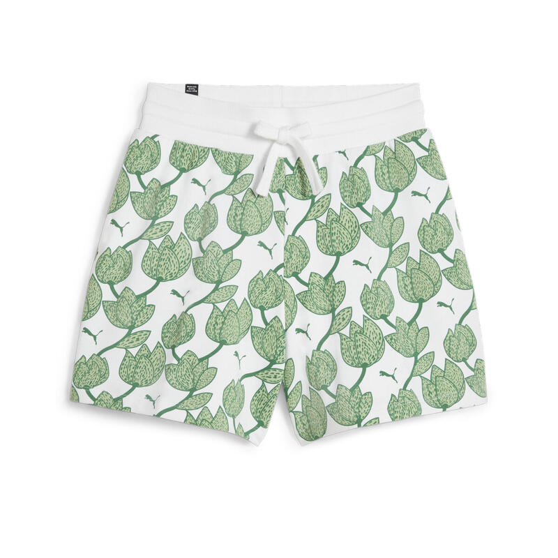 Rövidnadrág Puma Ess Blossom 5 Aop Shorts Tr, Zöld, Nők