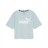 Essentials Logo cropped T-shirt dames PUMA Turquoise Surf Blue