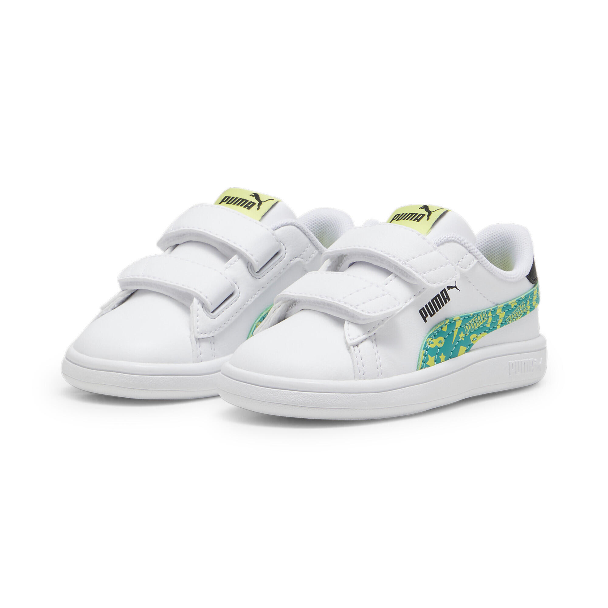 PUMA PUMA Smash 3.0 Masked Hero Sneakers Kinder PUMA White Sparkling Green Lime Sheen