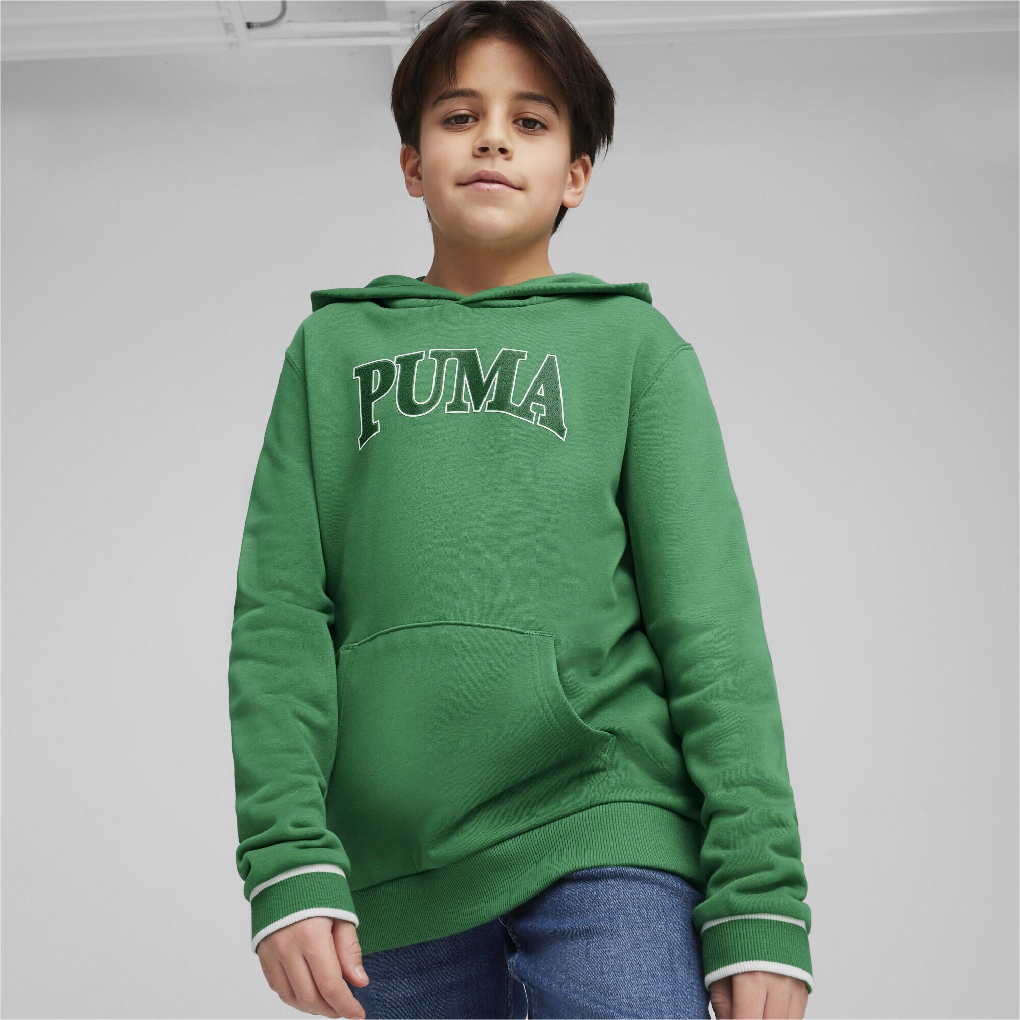 Felpa con cappuccio PUMA SQUAD da ragazza PUMA Archive Green 2/5