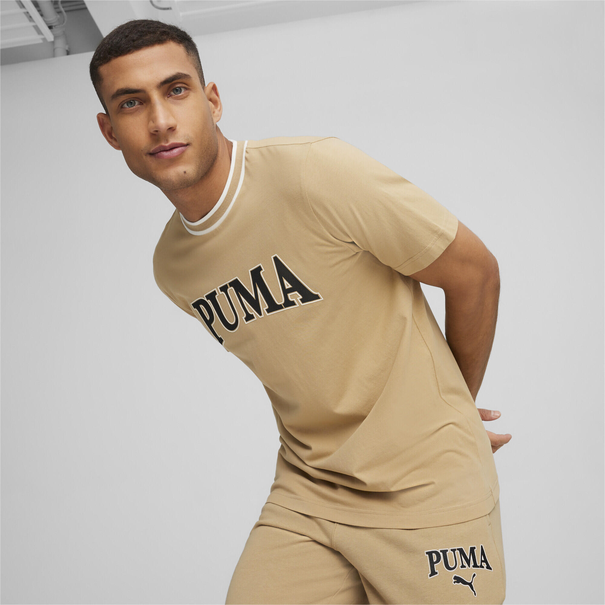 T-shirt grafica PUMA SQUAD da uomo PUMA Prairie Tan Beige 3/6