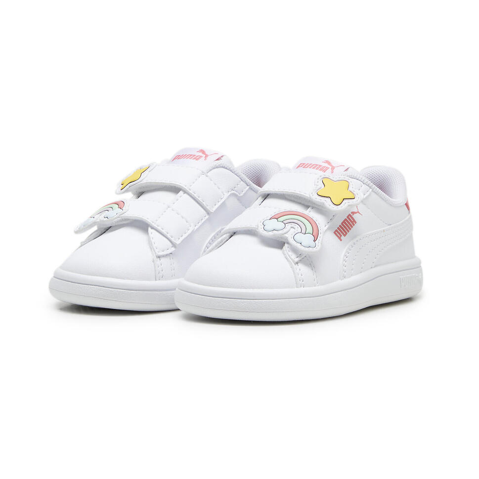 Sneakersy dla małych dzieci Smash 3.0 Badges PUMA White Passionfruit Pink