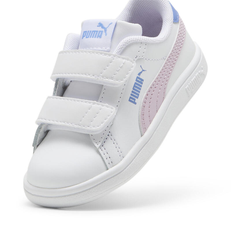 Smash 3.0 leren V sneakers voor baby’s PUMA White Grape Mist Blue Skies Purple