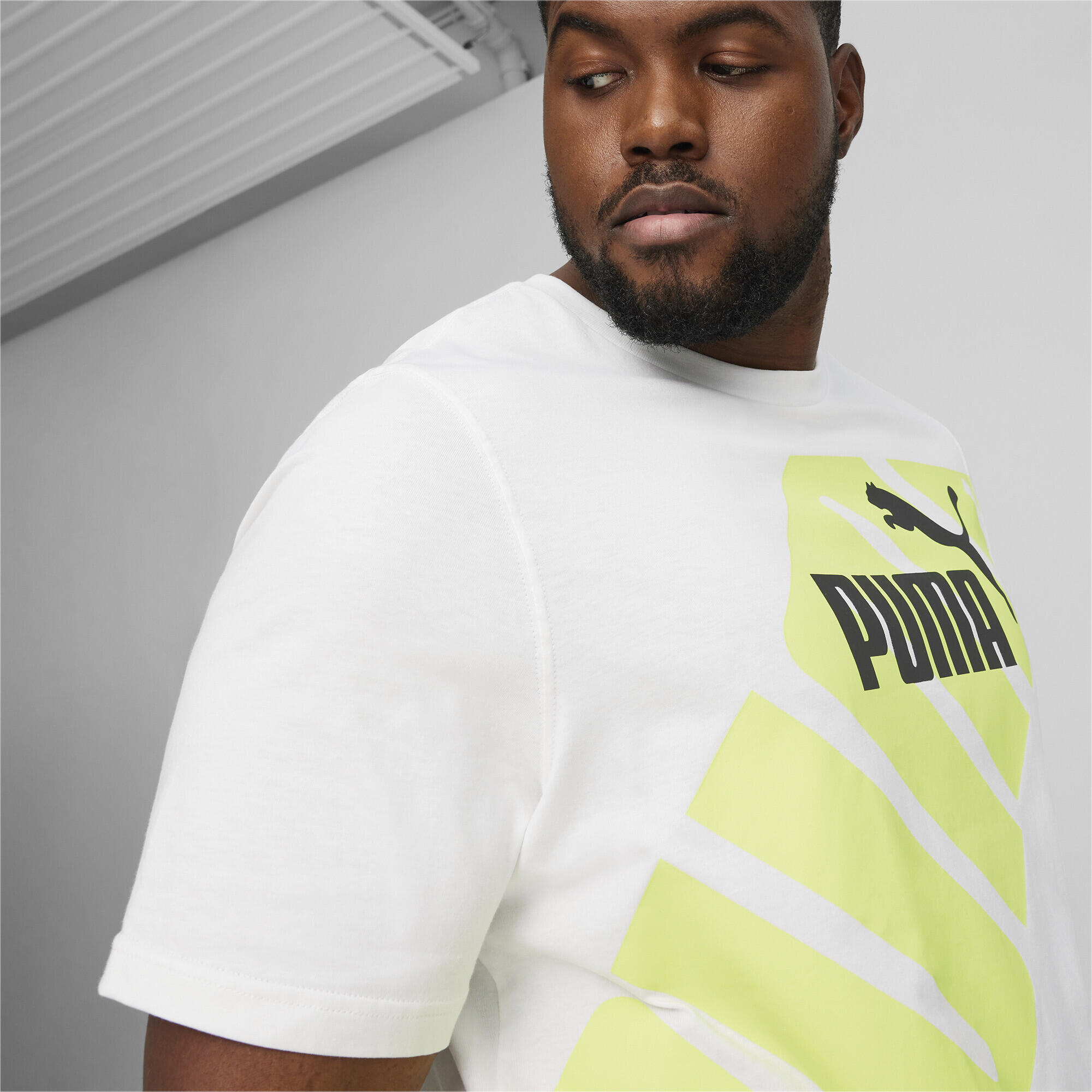 Camiseta estampada PUMA POWER Hombre PUMA White Lime Sheen Green 4/7
