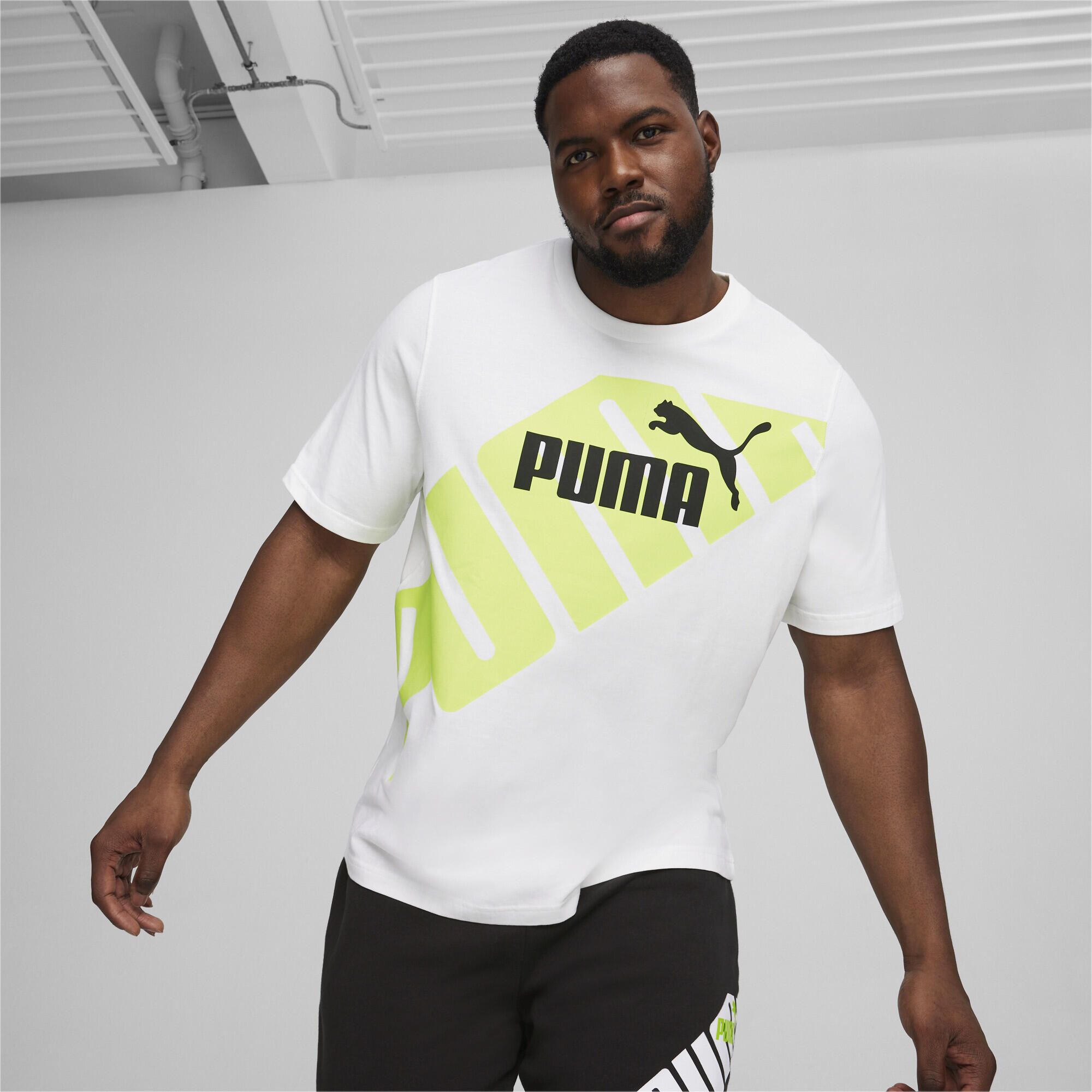 Camiseta estampada PUMA POWER Hombre PUMA White Lime Sheen Green 3/7