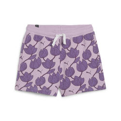 Shorts femeninos ESS+ BLOSSOM PUMA Grape Mist Purple