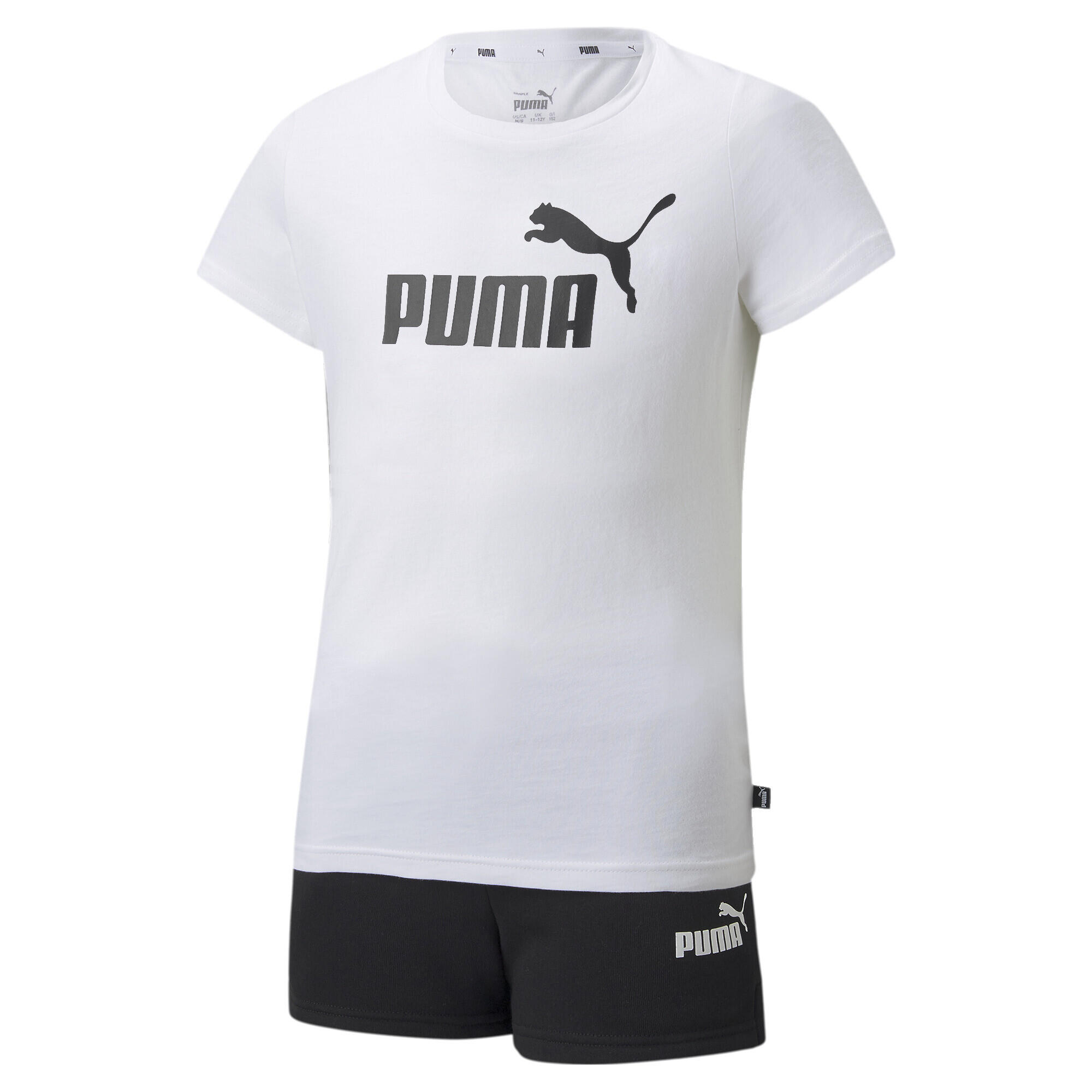 Puma - Ensemble Avec T-shirt Et Short À Logo Enfant Et Adolescent Puma - Survêtement - Blanc|noir - 4 À 6 Ans - Decathlon