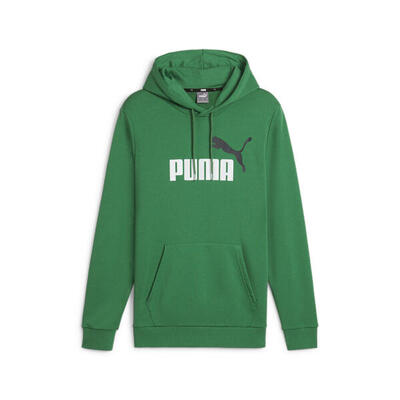Essentials+ hoodie met groot tweekleurig logo voor heren puma archive green